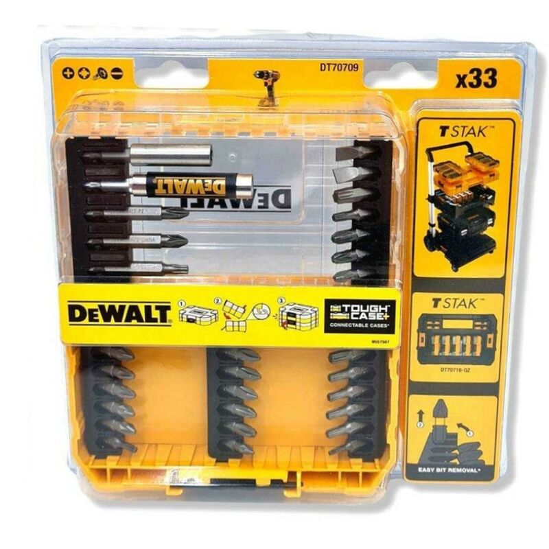Dewalt - DT70709-QZ Jeu d'embouts de vissage 33 pièces, tough case+