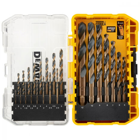 DeWalt DT70729 23 Piece HSS Black Gold Drill Bits Metal Wood Plastic Speed Tip