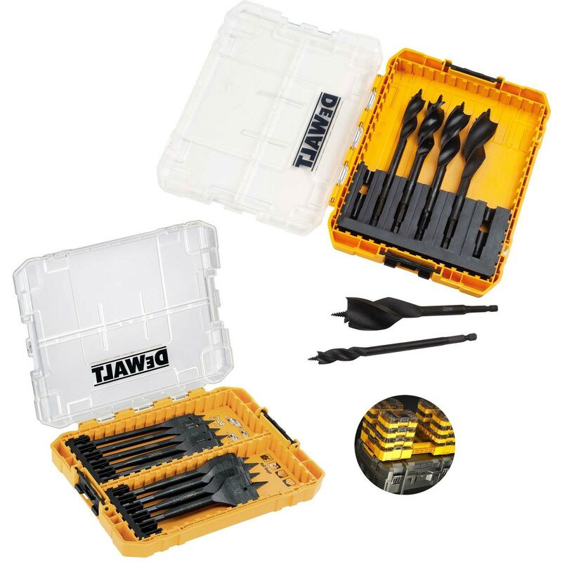 DT70751 Extreme Flat Wood Spade Bit Set 9 Piece & 6 Piece Set Auger Bit - Dewalt