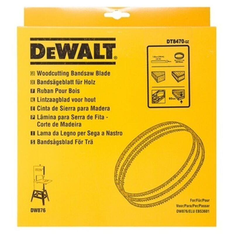 

DT8482-QZ Hoja para sierra cinta ara cortes gruesos en madera. Para usar con DW738/ DW739 - Dewalt