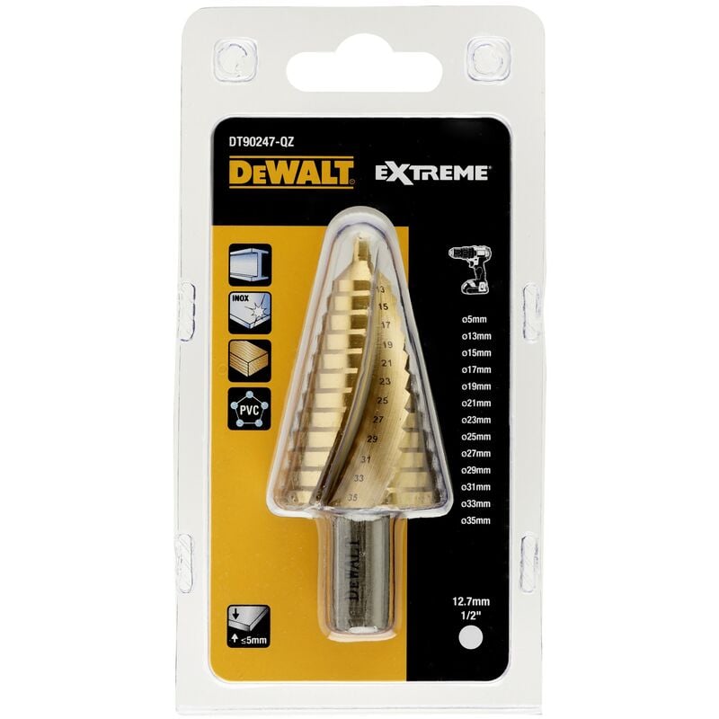 Dewalt - Foret conique à impact extrême pour métal, ø 5 - 35 mm DT90247-QZ