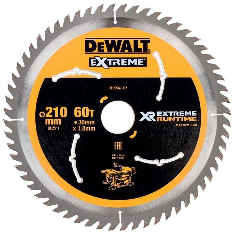 

DEWALT DT99567-QZ - Hojas para Sierra Circular Estacionaria XR EXTREME RUNTIME 210mm x 30mm 60D 20º