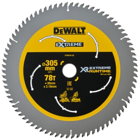 Dewalt DT99576 Flexvolt Extreme Mitre Saw Blade 305mm x 78 Tooth DCS781 DCS780