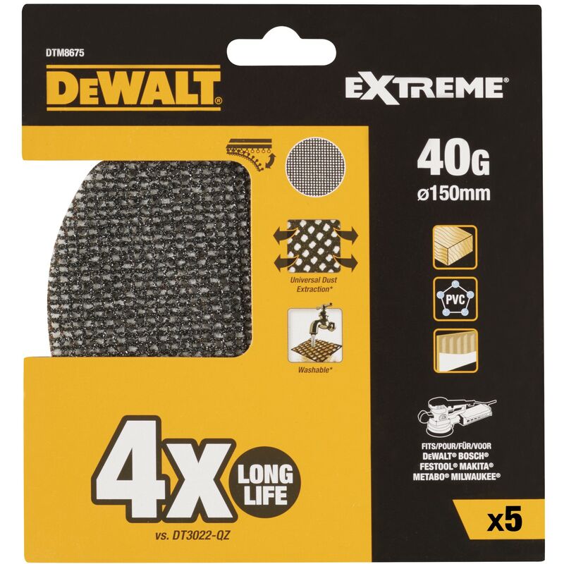 

Dewalt DTM8675-QZ Hoja de Lija de Malla 40G 150mm