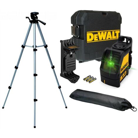 Dewalt DW088CG Green Cross Line Laser Level Self Levelling + Bracket + Tripod