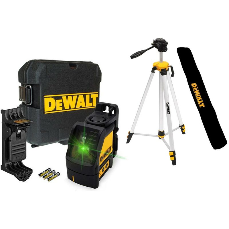 DW088CG Green Cross Line Laser Level Self Levelling + Bracket Tripod +Bag - Dewalt