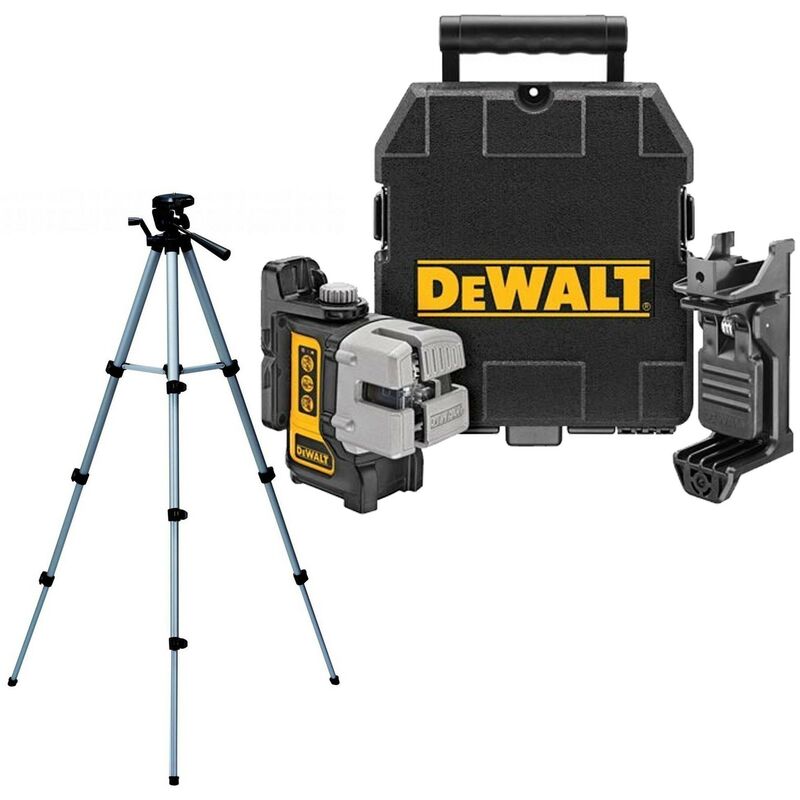 Dewalt - DW089K-XJ 3 Beam 3 Way Self Levelling Multi Line Laser Tripod + Bracket