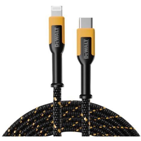 Dewalt DWG USB C to Lightning Reinforced Charging Cable 1.2m (4ft) DWT1311357