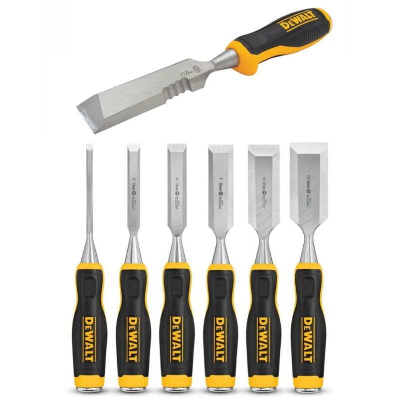 Dewalt DWHT16852-9 6pc Wood Chisel Set and Side Strike 25mm Chisel DWHT0-16065