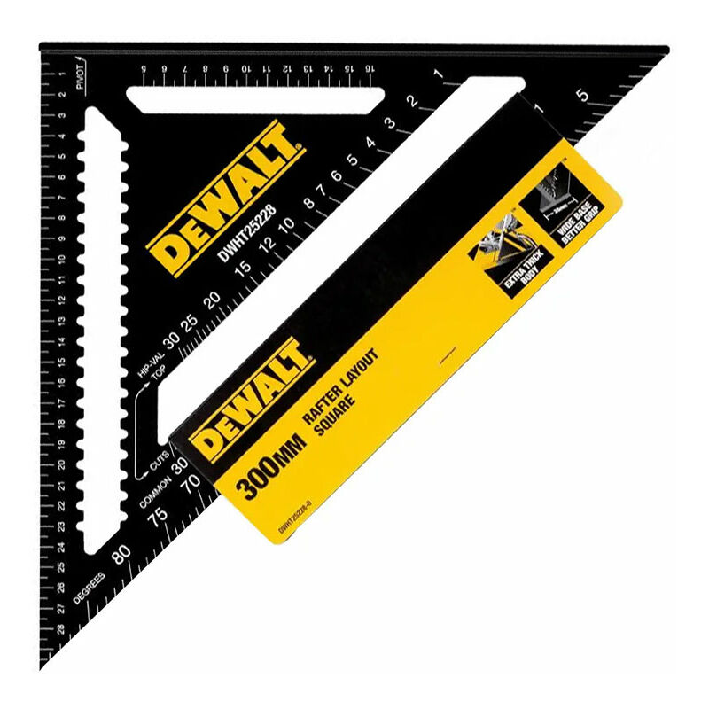 DWHT25228-0 300mm Premium Metric Aluminium Rafter Square - Dewalt