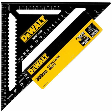 DEWALT DWHT25228-0 300mm Premium Metric Aluminium Rafter Square