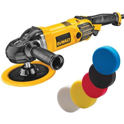 Dewalt DWP849X Premium 180mm Variable Speed Polisher 240V & x5 Polishing Pads