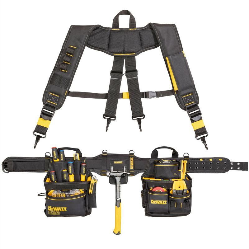 Dewalt DWST40603-1 Heavy Duty Tool Rig Toolbelt Drill Pouch + Brace Suspenders