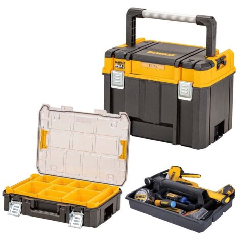 Dewalt DWST83535-1 Deep TSTAK 2.0 Organiser Storage Box + Tote Tray + Organiser