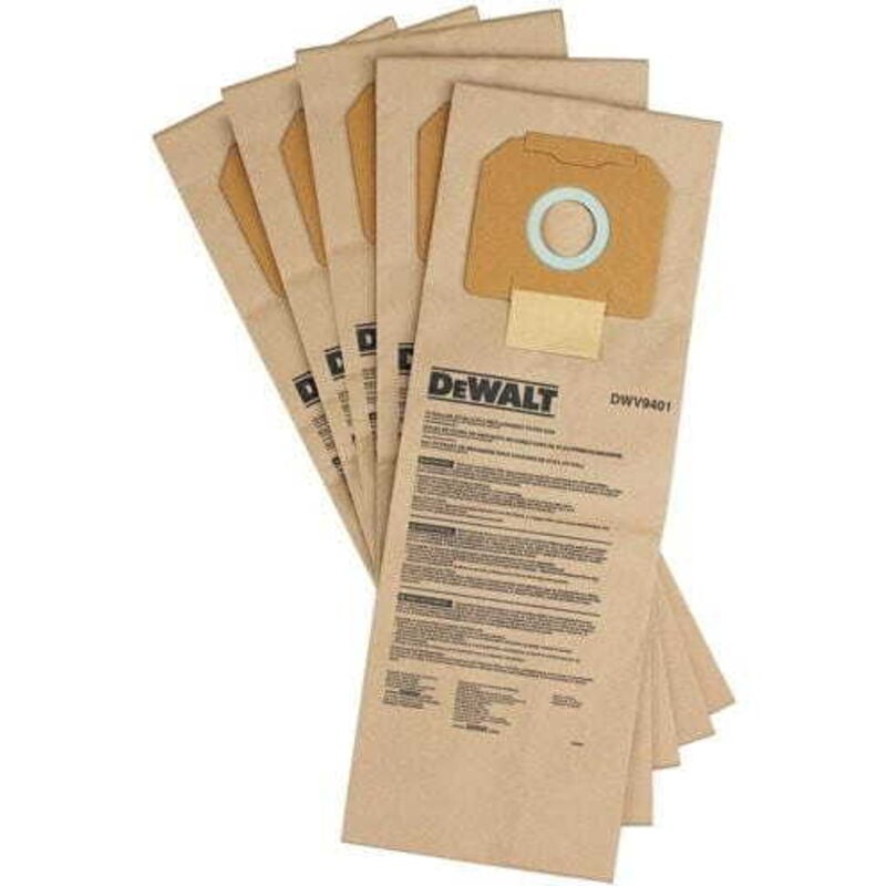 DWV9401-XJ - Pack de 5 bags de carta per DWV901L e DWV902M hoover - Dewalt