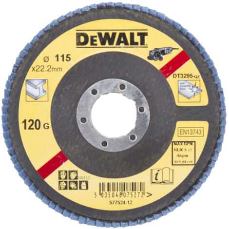 DEWALT Fächerschleifscheibe 115 mm K120 flach DT3295-QZ