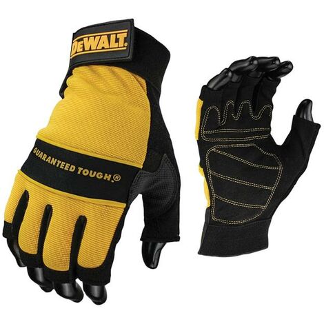 DEWALT Fingerless Synthetic Padded Leather Palm Gloves - Large DEWPERFORM4