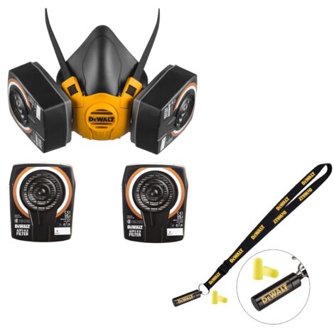 Dewalt Half Mask Respirator Face Mask Large + Extra A2P3 Filters + Ear Plugs