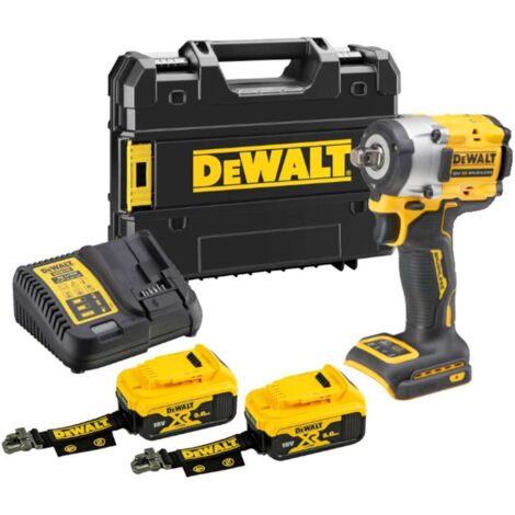 DeWALT Herramientas - Llave de impacto AKU 18V, 2x batería 5,0 Ah LANYARD READY, cargador DCF921P2LRT