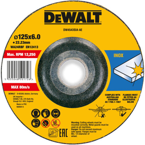 DEWALT High Performance Schruppscheibe 125x6x22,23mm Inox Typ 42 (gekröpft) DW4543SIA-AE