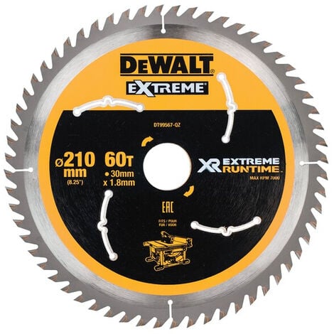 BANYO DEWALT Hoja de Sierra de Mesa 210x30 mm 60 Dientes XR Extreme runtime - DT99567