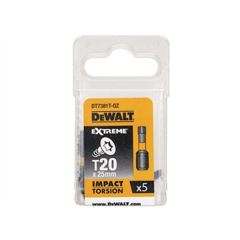 DeWalt Impact Torsion Bits TX20 25mm Pack of 5