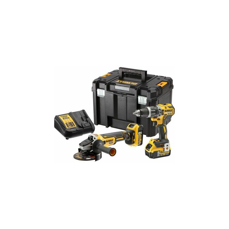 

DeWalt DCK2080P2T 18V Litio-Ion Bateria Juego combinado de taladro percutor / atornillador (DCD796) y amoladora angular (DCG405) (2 baterías de