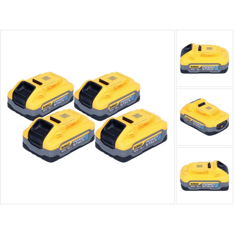 Dewalt - Kit batterie dcbp 518 H4 4x batteries Powerstack 18 v 5,0 Ah / 5000 mAh xr Li-Ion - avec indicateur de charge