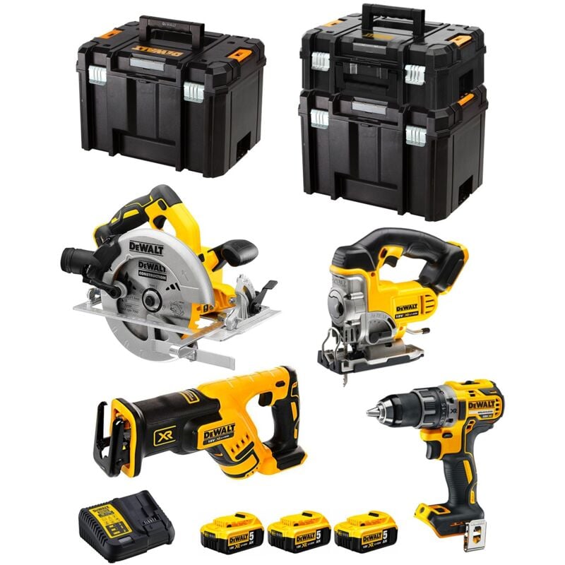 Kit DCK421P3T (DCD791 DCS570 DCS331 DCS367 3 x 5,0 Ah DCB115 tstak ii 2 x tstak vi) - Dewalt