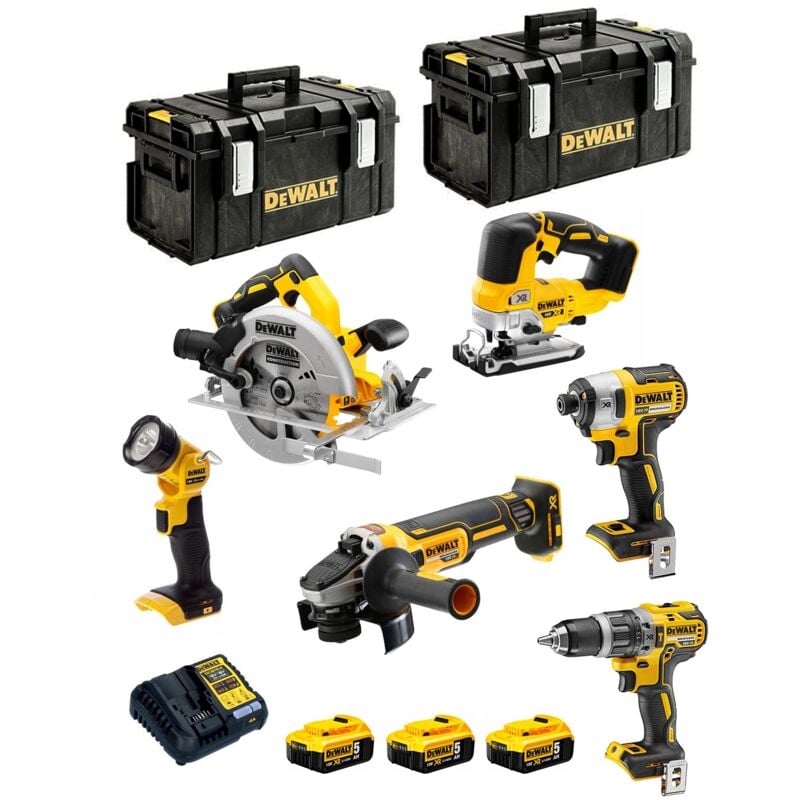 DeWALT Kit DCK663P3 (DCD796 DCF887 DCS570 DCS334 DCG405 DCL050 3 x 5,0 Ah DCB1104 2 x DS300)