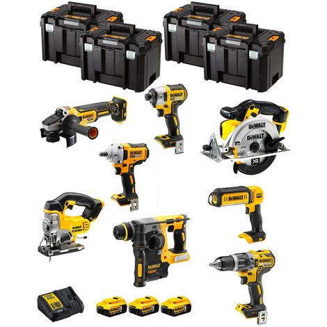 Kit sans fil DeWALT 8 pièces 18V DCK856P4-QW avec 4x 5,0 Ah Li-IOn  batteries et chargeur