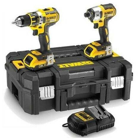 DeWalt - Kit Perceuse visseuse à percussion et Visseuse à chocs 18V 3Ah LI-ION - DCK2062L2T
