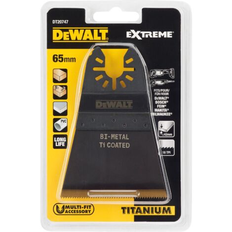 DEWALT Lama In Titanio Lunga Durata Larghezza 64 Mm Lunghezza 43Mm Per Tagli Su Legno, Legno Con Chiodi, Cartongesso E Materiali Plastici