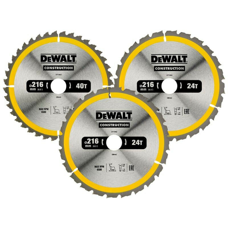 Dewalt - Lot de 3 lames de scie circulaire Ø216