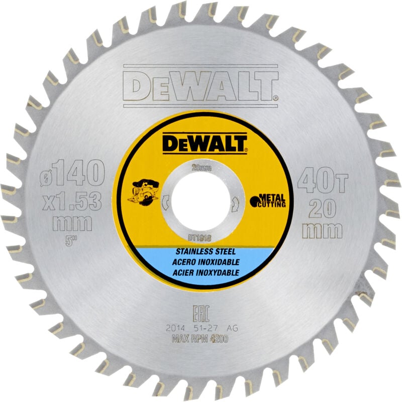 Dewalt - Lame de scie circulaire dents par pouce 40 Ø20mm Ø140mm ( Prix pour 1 )