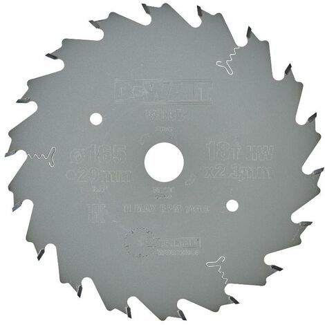 Dewalt – Lame de scie circulaire plongeante 165 mm – 20 mm alésage – 54 dents carbure – Pour bois dur – Coupe très fine