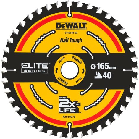 DEWALT LAME TRONCATRICE A BATTERIA DCS365 - Lama Circolare ELITE (Batteria) 165x20x40 denti, DT10640-QZ