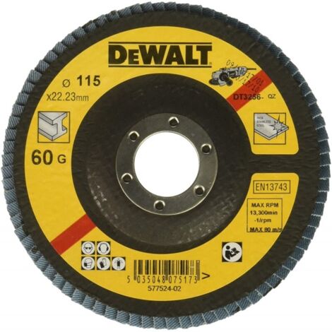 DEWALT lamelle de ponçage 115 mm K60 recadrée DT3256-QZ