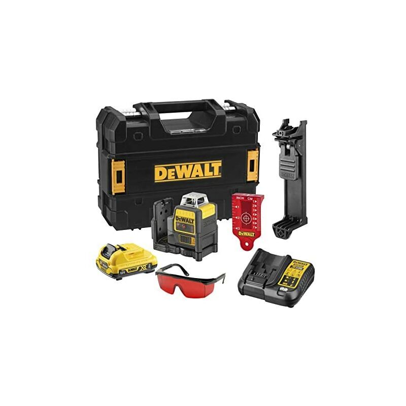 

Dewalt - DCE0811D1R-QW Láser autonivelante 2 x 360º. Incluye batería DW 10.8 V Lithium, Negro/Amarillo/Verde