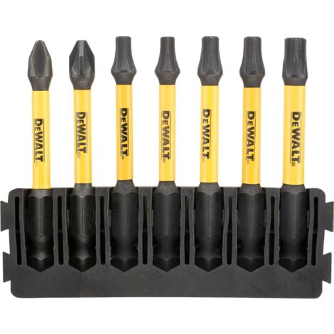 DEWALT LOT DE 7 EMBOUTS DE TOURNEVIS FLEXTORQ PHILLIPS, POZI ET TORX DT70820-QZ