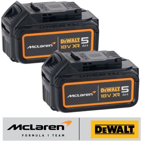 DeWalt McLaren F1 DCB184 18v 5.0Ah Li-Ion Battery XR Range Lithium DCB184M X 2