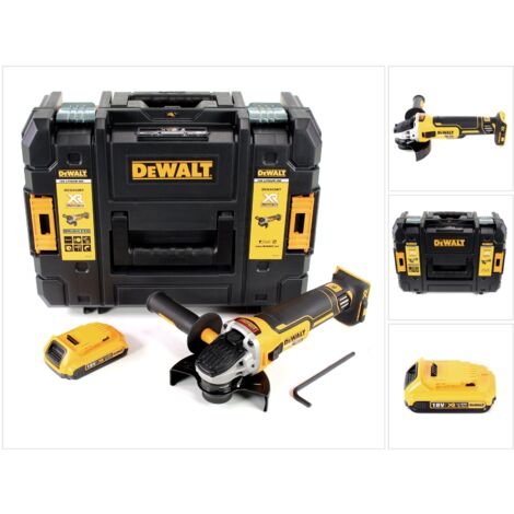 Dewalt – Meuleuse sans fil 18V 125 mm – Moteur Brushless 800W – 1 batterie 2Ah – Système Perform & Protect pour sécurité accrue