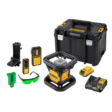 DeWalt - Niveau laser rotatif double pente intérieur/extérieur XR 18V 2Ah Li-Ion faisceau vert - DCE079D1G