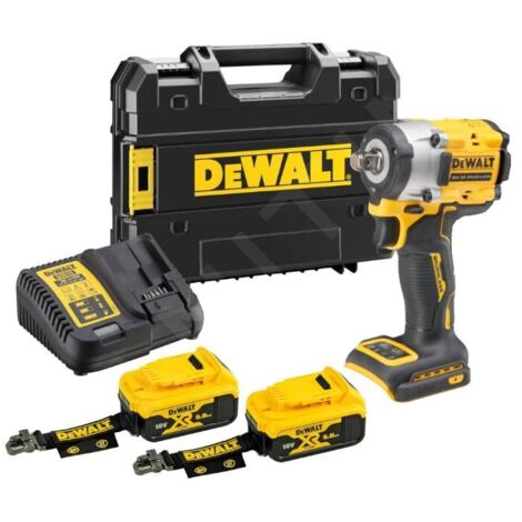 DeWALT Outillage - Clé à chocs AKU 18V, 2x batterie 5,0 Ah LANYARD READY, chargeur DCF921P2LRT