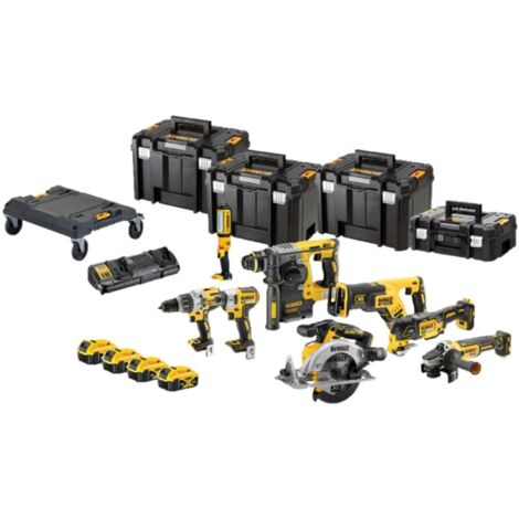 DeWALT Outillage - Set outils sans fil, batteries et chargeur, 18 pièces DCK853P4T