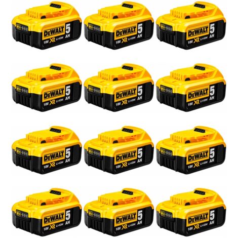 Dewalt pack da 12 batterie  dcb184p12 (18v - 5,0 ah) 8435587929321