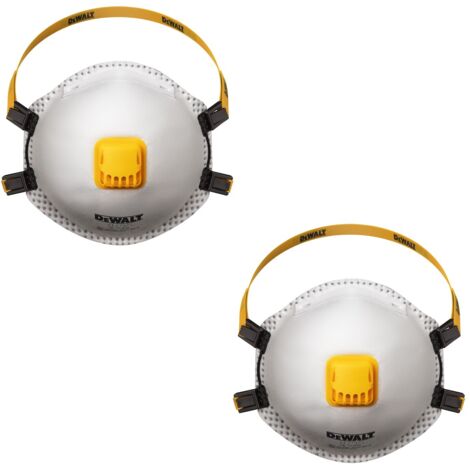 DeWalt Pack of 2 FFP3 Disposable Particulate Respirator Dust Masks with Adjustable Fit