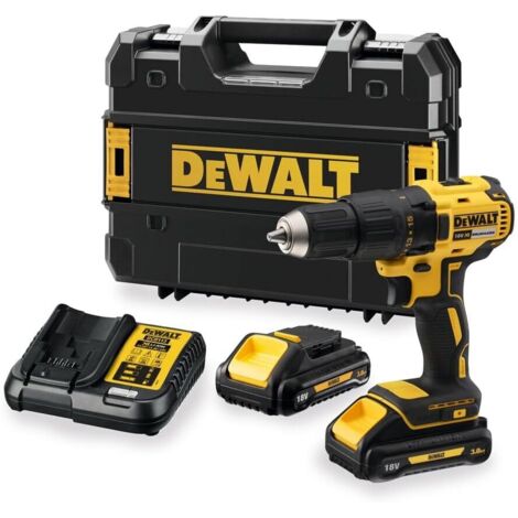 Dewalt – Perceuse sans fil 18V 3Ah Li-Ion – Moteur à balais – 2 batteries – Puissance 340W – Prise européenne Type C