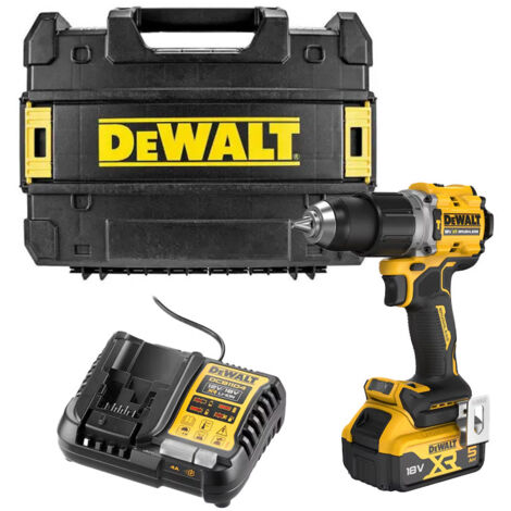 Dewalt – Perceuse-visseuse à percussion 18V DCD805P1TQW – Moteur Brushless – 1 batterie 5Ah – Couple 90Nm pour perçage béton et métal