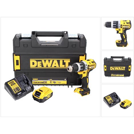Dewalt – Perceuse-visseuse à percussion sans fil 18V – Moteur Brushless 70Nm – 1 batterie 5.0Ah – Boîtier TSTAK – Chargeur inclus